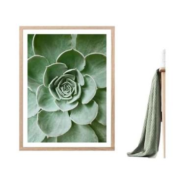 Imagem de Arte De Parede Em Tela Com Folhas Botânicas Verdes, Plantas De Interio