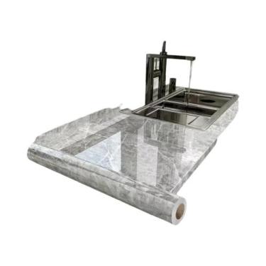 Imagem de Papel De Parede Adesivo De PVC Impermeável Com Efeito Mármore 40cm Par