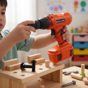 Imagem de Kit Furadeira Infantil Com Ferramentas Brinquedo - DDG Toys