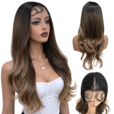 Imagem de Peruca front lace 13x4 preto morena iluminada futura 60cm