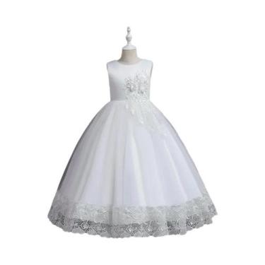Imagem de Vestido Longo De Princesa Com Bordado De Flores Para Meninas Adolescen