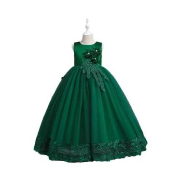 Imagem de Vestido Longo De Princesa Com Bordado De Flores Para Meninas Adolescen