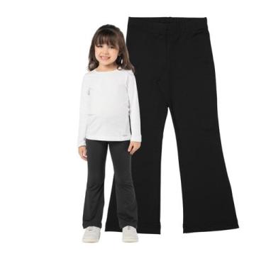 Imagem de Calça Infantil Menina Bailarina Flare Escolar Fitness - Vrasalon, 10, 