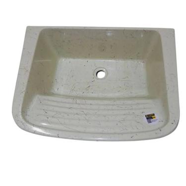 Imagem de Tanque Granitado Simples 60x46 22L Fix Bege Sintéticos Retangular 1 Cuba Irmãos Corso