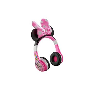 Imagem de eKids Minnie Mouse Kids Bluetooth Headphones, Wireless with Microphone Includes Aux Cord, Volume Reduced Foldable Headphones for School, Home, or Travel, Pink