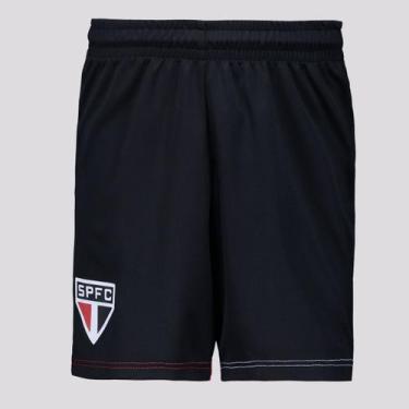 Imagem de Bermuda São Paulo Brotar Infantil Preta - Braziline, 10 ANOS