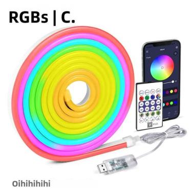 Imagem de Fita De LED Neon RGBIC USB DC5V Com Sincronização Musical E Controle P