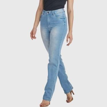 Imagem de Calça Jeans HNO Jeans Reta Lisa Basic Azul Claro-Feminino