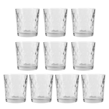 Imagem de Jogo 8 Copo De Vidro Transparente Para Whisky Diamond 360ml Em Casa Te