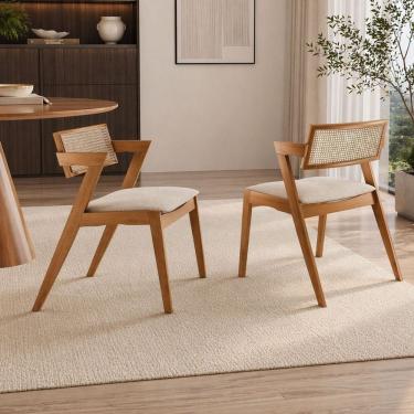 Imagem de Kit 2 Cadeiras Maciça Com Telinha Braço Oslo Luxo Imperial