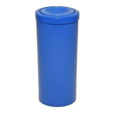 Imagem de Cesto Lixeira Plástico 22L com Tampa Meia Esfera Sistema Basculante para Reciclagem Azu...