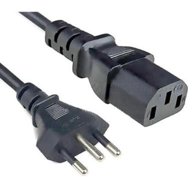 Imagem de Cabo de Força Tripolar Cabo Forca P Fonte Monitor Pc 1 e 5 m 110V 220V Padrão Inmetro P...