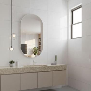 Imagem de Espelho Oval Decorativo 75x50cm Lapidado Barato Luxo - - Ornato Espelh