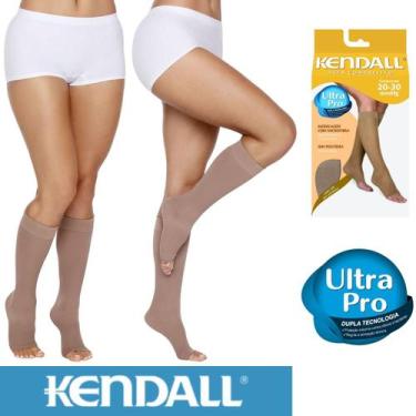 Imagem de Kit 2 Meias Alta Kendall Compressão 3/4 Sem Ponteira 20-30mmhg Para Do