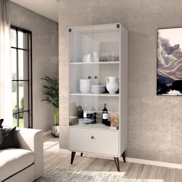Imagem de Cristaleira 680x1730x400 Mm Curve Off White