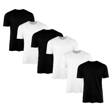 Imagem de Kit 6 Camisetas Masculina Lisa Básica 100% Algodão 02-Masculino