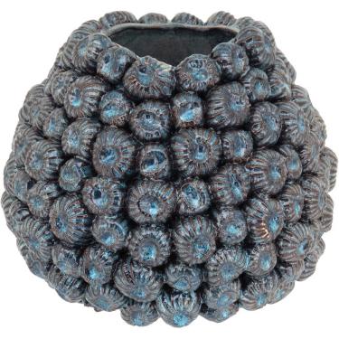 Imagem de VASO DECORATIVO ENFEITE PLANTA CERÂMICA 21x26x26cm AZUL