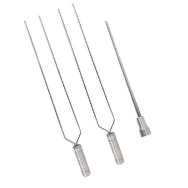 Imagem de 3x Espetos Duplo/Coração Aço Inox Lâmina 70cm Churrasco - LAURINDOS CH