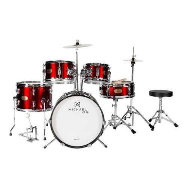 Imagem de Bateria Michael Club Juvenil Reduzida Completa - MDMC5, VINHO