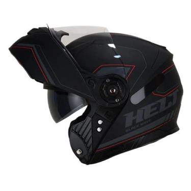 Imagem de Capacete Helt Hippo Glass Preto Fosco Escamoteável Lançament, M