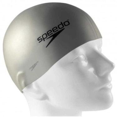 Imagem de Touca de natacao speedo silicone lisa c18009, Cinza, Prata, UN
