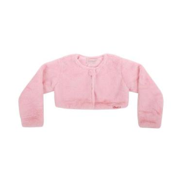 Imagem de Casaco Bebê Luxo Com Botão E Pelo Macio Cattai, Rosa, GG