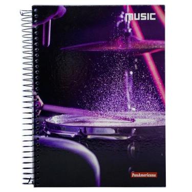 Imagem de Caderno universitário 12 matérias 240 folhas Music Panamericana, Roxo