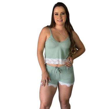 Imagem de Baby Doll Feminino Pijama Canelado Com Renda - ANA JULIA  MODA INTIMA,