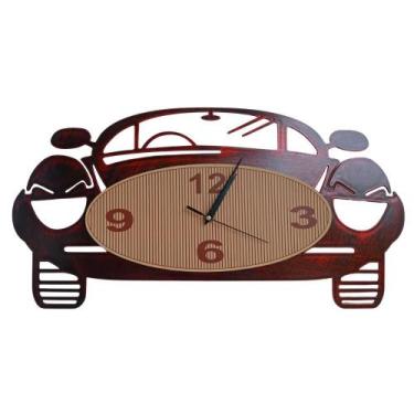 Imagem de Relógio de Parede Carro Retrô 53,5x27,5cm Metal Patina Bronze - Bom Ye