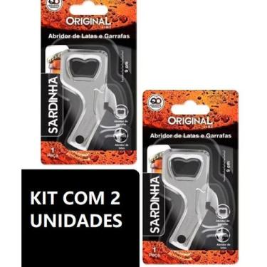 Imagem de Abridor Sardinha Abridores De Lata E Garrafas 9cm Aço Inox Original QU