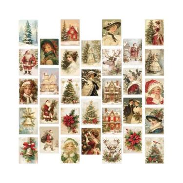 Imagem de Cartões Postais Vintage De Natal 32 Peças Presentes De Natal Aniversár