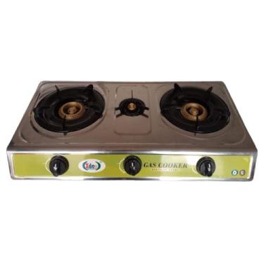 Imagem de Fogareiro Fogão Portátil 3 Bocas Gás Butano P/ Camping 70 cm - IDEA