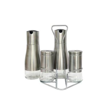 Imagem de Kit Galheteiro Porta Azeite Vinagre Óleo Condimento Temperos Utensilio