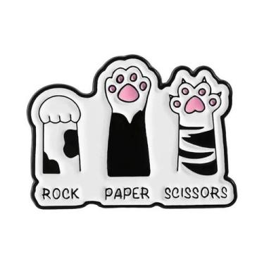 Imagem de Broches De Metal Esmaltados Em Formato De Pata De Gato Fofa, Crachá De