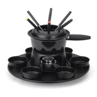 Imagem de Fondue panela inox Forma Lugano Carroussel 17 peças preto - Forma Inox
