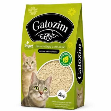 Imagem de Areia Sanitária Gatozim Verde 12kg para Gatos Absorvente Higiênica Con