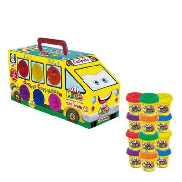 Imagem de Massinha De Modelar Infantil Atóxica Massa 12 Potes C/ Moldes - Cotipl