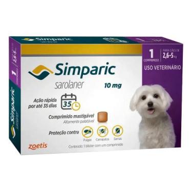 Imagem de Simparic 1 Comp 10mg Pílula Antiparasitária Contra Pulgas Am - Congrat