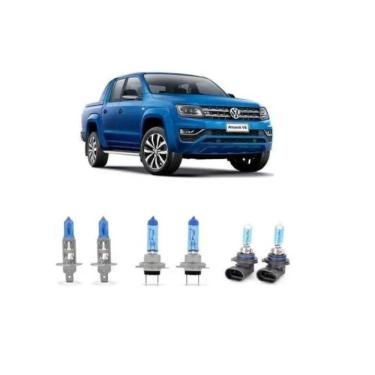 Imagem de Kit Completo Lâmpada Super Branca Vw Amarok Farol Alto Milha