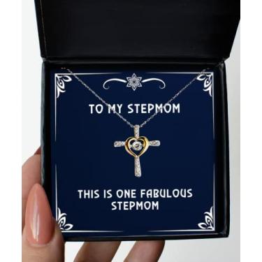 Imagem de SpreadPassion Colar exclusivo de cruz de madrasta, esta é uma fabulosa madrasta, presente para mãe, presentes chiques da filha