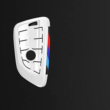 Imagem de YJADHU Protetor da tampa do estojo da chave do carro, adequado para BMW X1 X3 X4 X5 F15 X6 F16 G30 Série 7 G11 F48 F39 520 525 f30 118i 218i 320i, branco 4