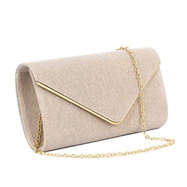 Imagem de Naimo Bolsa feminina de lantejoulas para noite e festa de casamento, Champagne Sparkle, One Size