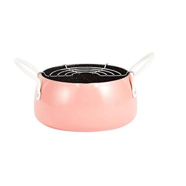 Imagem de Frigideira fofa infantil rosa 16 cm mini fogão a gás indução universal (Tamanho: 16 cm de comprimento x 7,8 cm de altura)