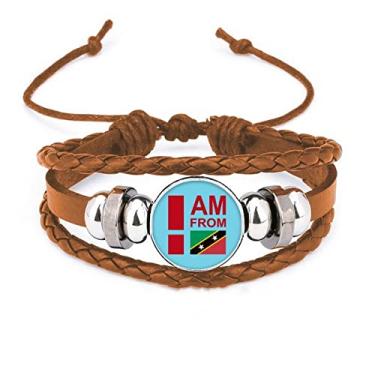 Imagem de un brand Pulseira I Am from Kitts Nevis com ornamento de joias de couro