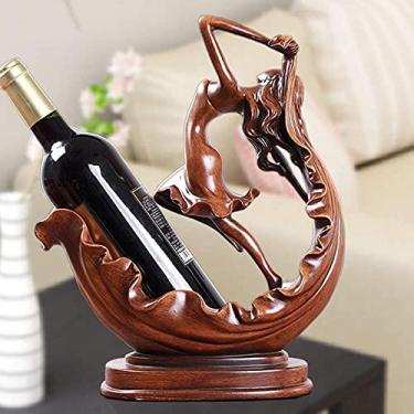 Imagem de Pkfinrd Rack de vinho criativo para decoração europeia de casa, artesanato, resina, 30 x 35 cm