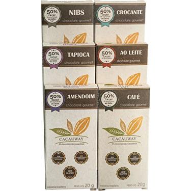 Imagem de Kit Tabletes de chocolate ao leite Cacauway - combo com 06 unidades - 20 g