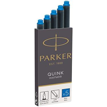 Imagem de Refil para caneta-tinteiro Parker 1950382 Quink, Washable Blue, Box of 5