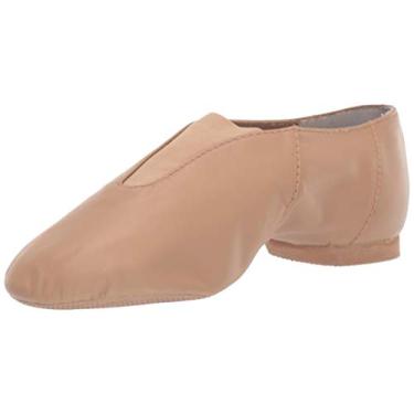 Imagem de BLOCH Tênis feminino Dance Jazz super couro com elástico forte, alta durabilidade, cetim elástico de neoprene, sapato de dança, Bronzeado, 35