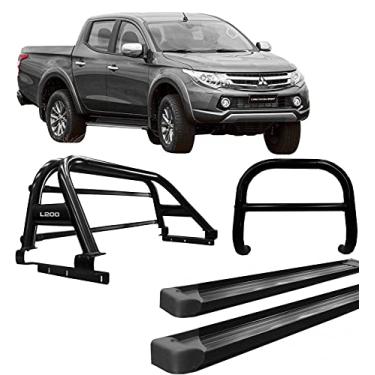 Imagem de Kit Quebra Mato +Estribo Plat +Santo Ant Duplo 20 L200 PRETO