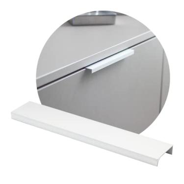 Imagem de Puxador De Gavetao Porta Móveis Slim Frame Alumínio 160mm (Cromado Fosco)